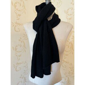 In Cashmere 100% Black Fringe Large Scarf ~ Super Soft 68"x15"